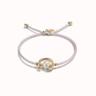 Pulsera de hilo lila con perla shell fornitura ba&ntilde;ada en oro 18k